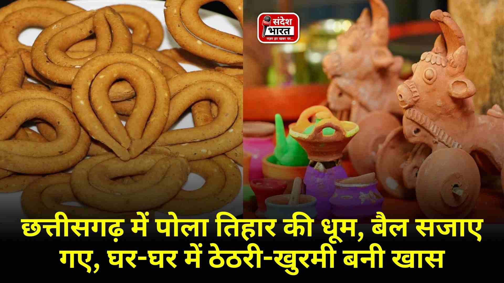 छत्तीसगढ़ में पोला तिहार की धूम, बैल सजाए गए, घर-घर में ठेठरी-खुरमी बनी खास