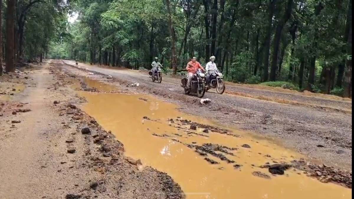 BREAKING NEWS : स्टेट हाईवे पर जान जोखिम में डालकर सफर, गड्ढों और दलदल से बढ़ा हादसों का खतरा